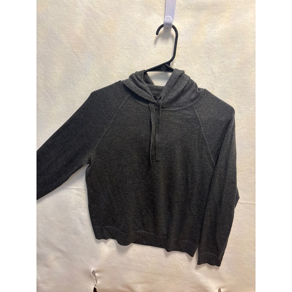 Banana Republic Men Charcoal Grey Merino Wool Hoodie Sweater Size S